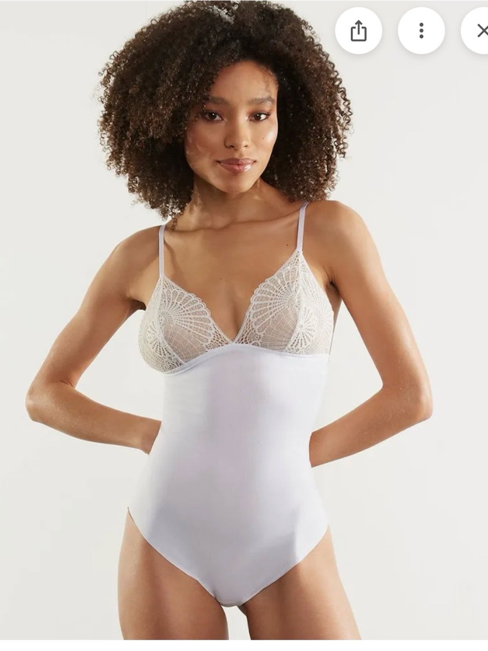 Commando White Butter & Lace Bodysuit Size Small